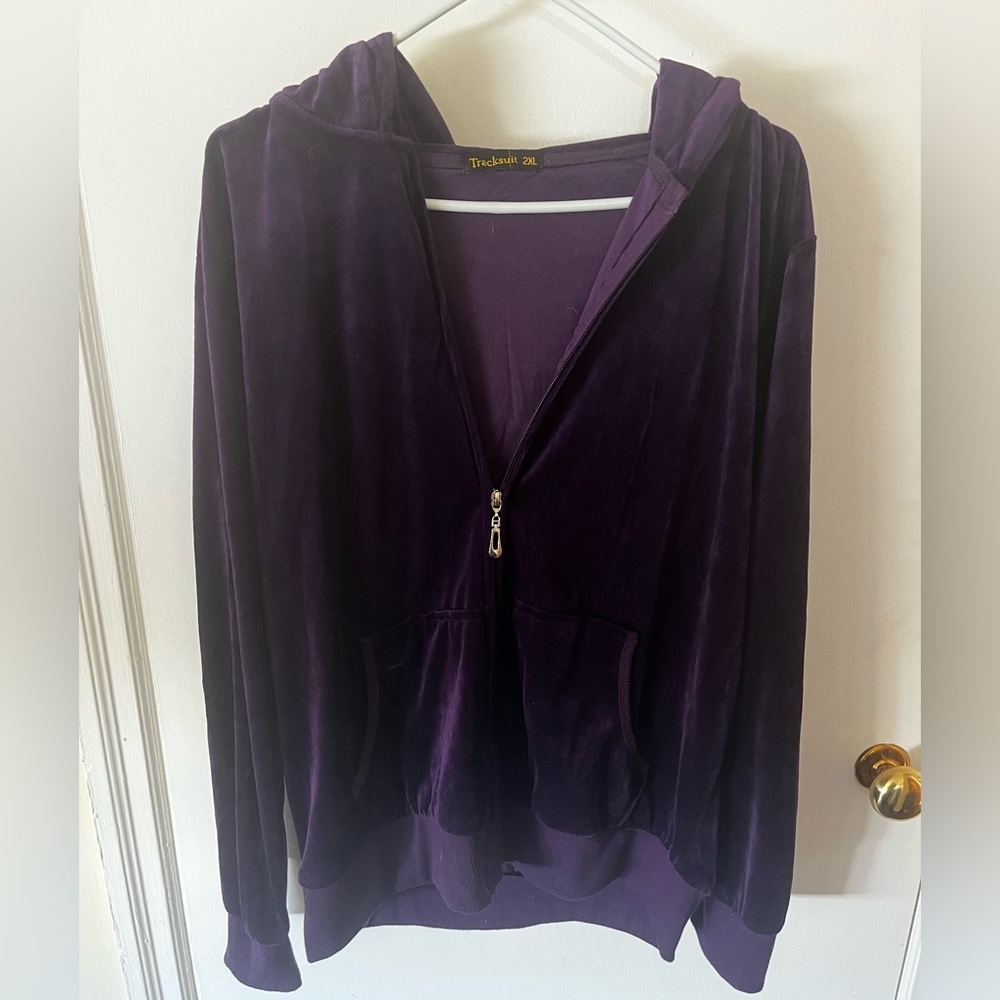 Purple Velvet Sweatsuit with pants